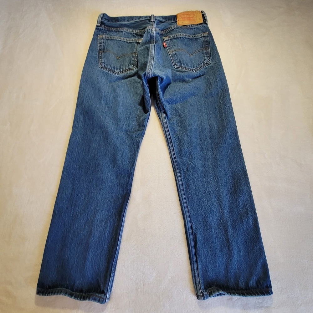 Y2K Levi's 501 Original Fit Mens 35x30 (33x27.5) Blue Jeans Straight Button Fly - Picture 3 of 14